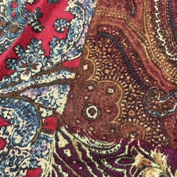 Chaps Womens Smocked Top Paisley Patchwork 3/4 Sleeve Casual Boho Shirt Size 3X - Picture 3 of 11